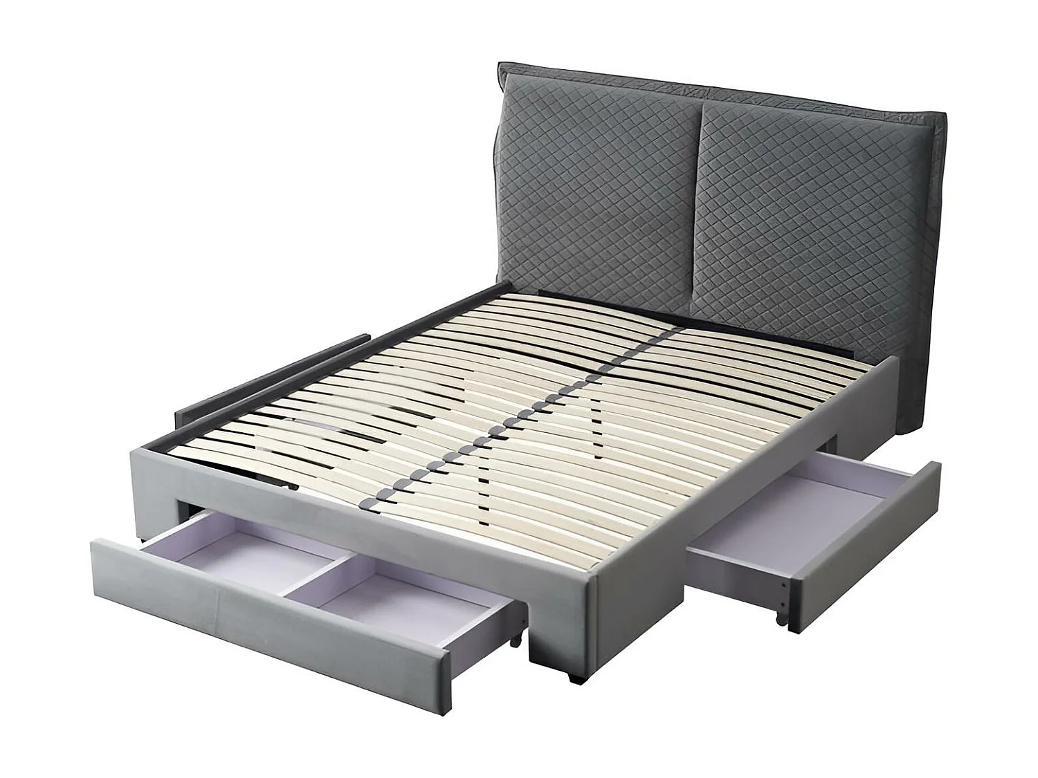 Letto Becky/160x200/Tessuto-Grigio