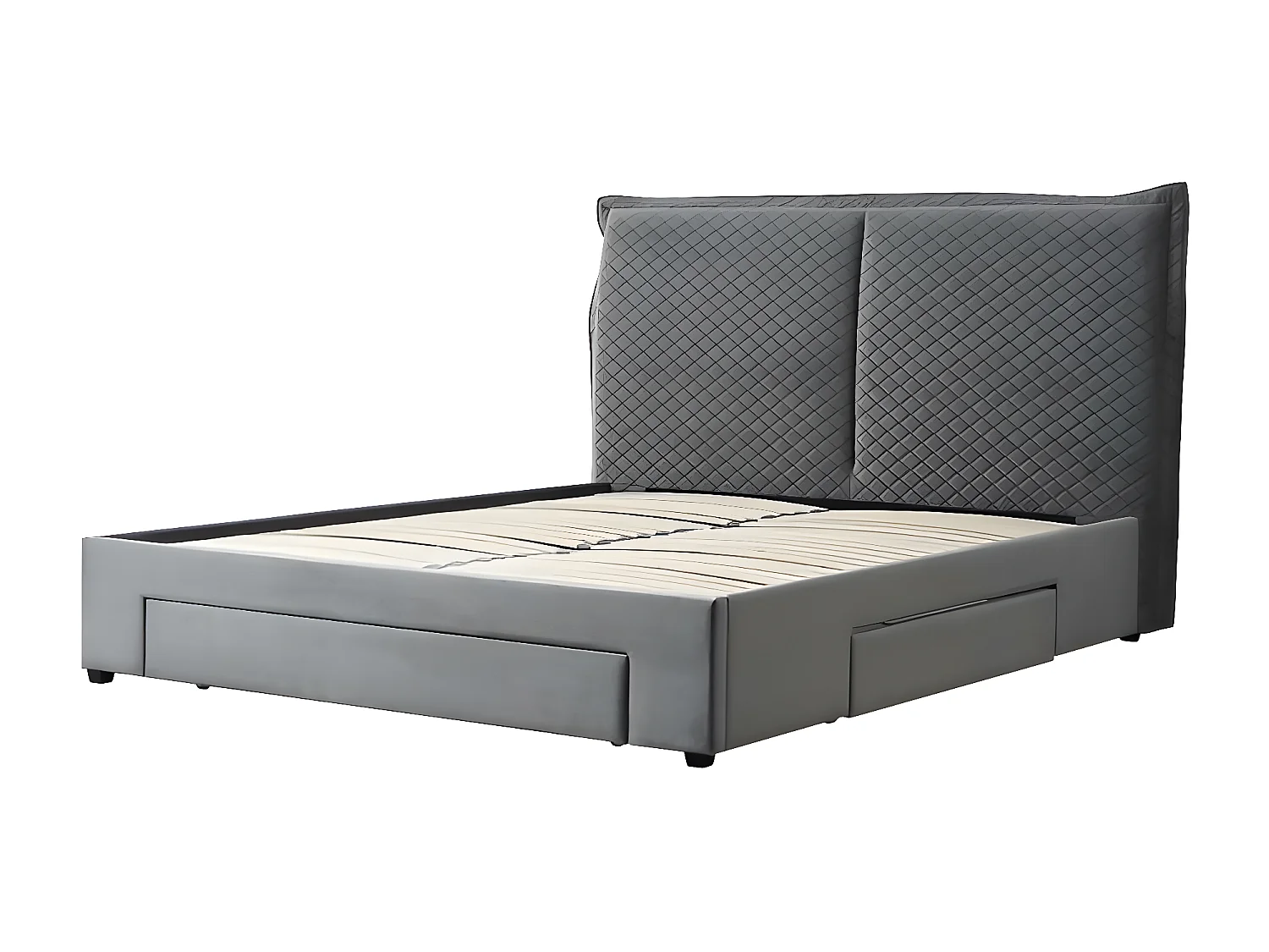 Letto Becky/160x200/Tessuto-Grigio