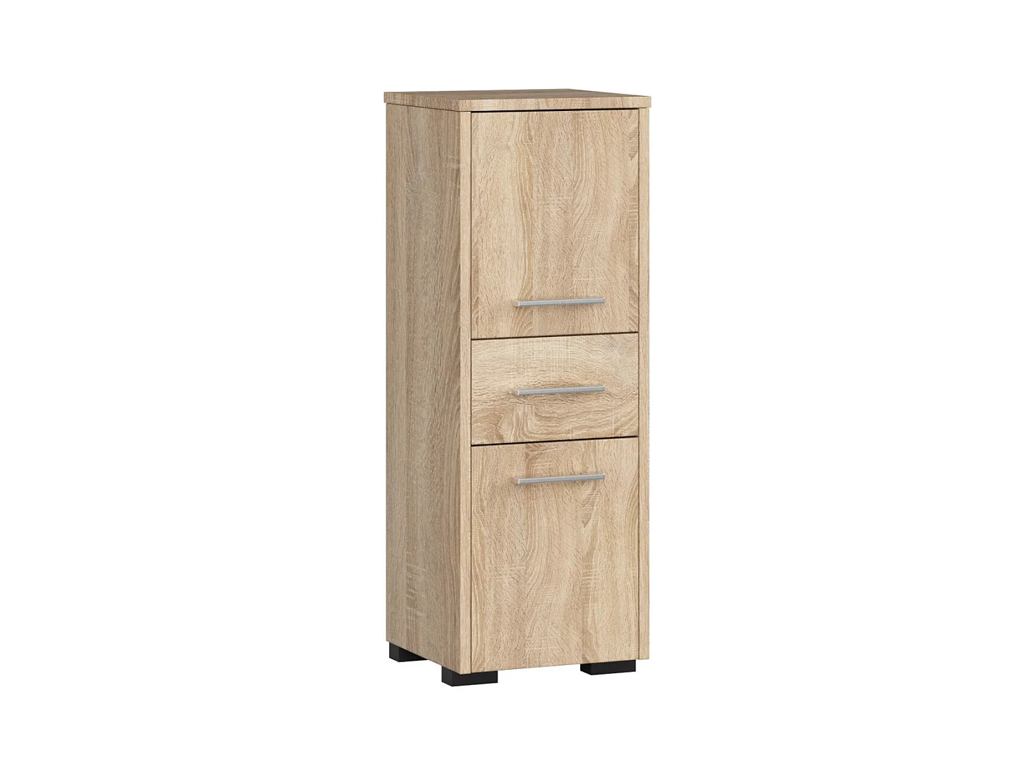 Colonne salle de bains AKORD FIN Chêne Sonoma 30 cm 2 portes 1 tiroir façade Chêne Sonoma 3 étagères 30x30x85 cm