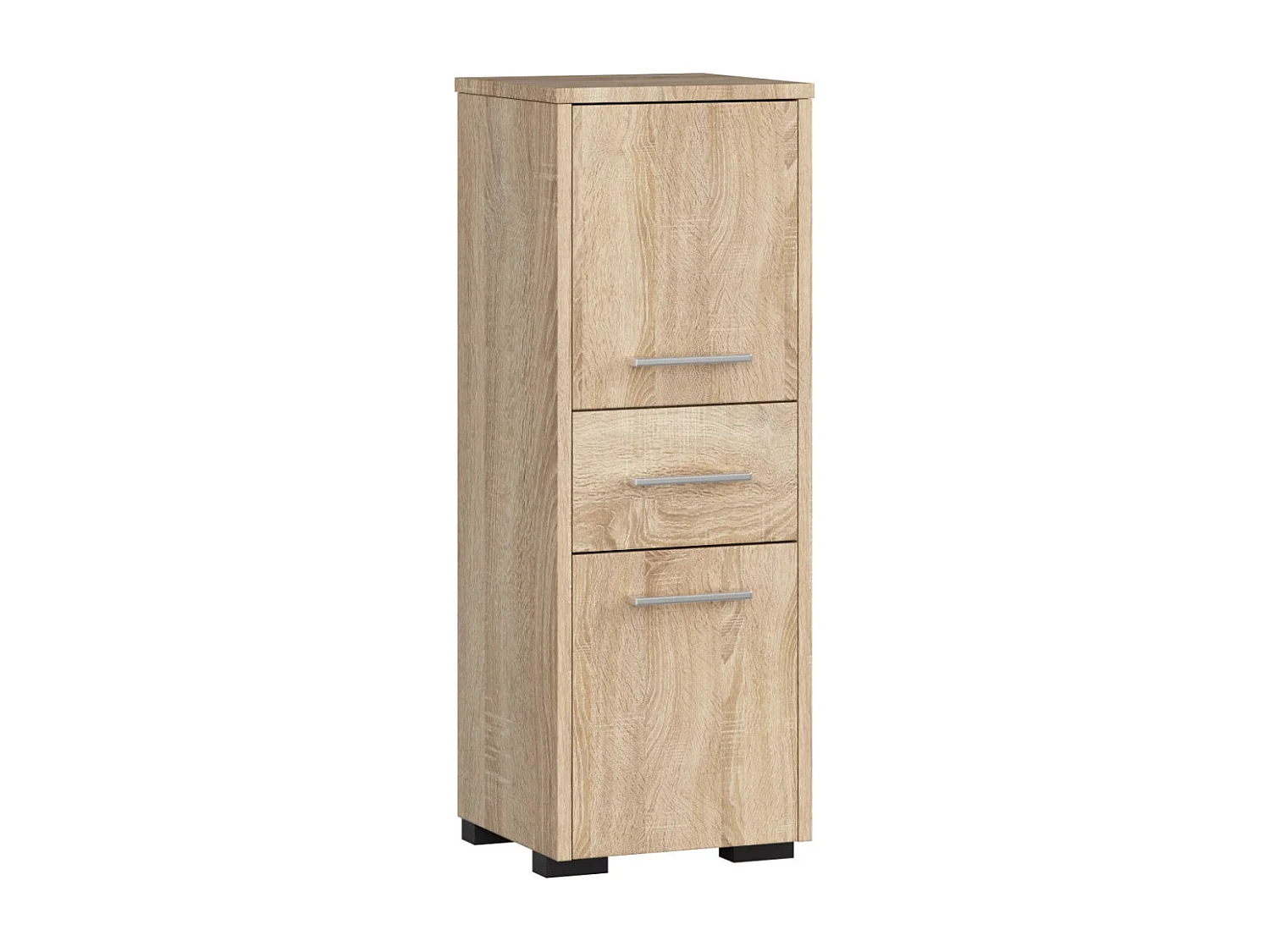 Colonne salle de bains AKORD FIN Chêne Sonoma 30 cm 2 portes 1 tiroir façade Chêne Sonoma 3 étagères 30x30x85 cm