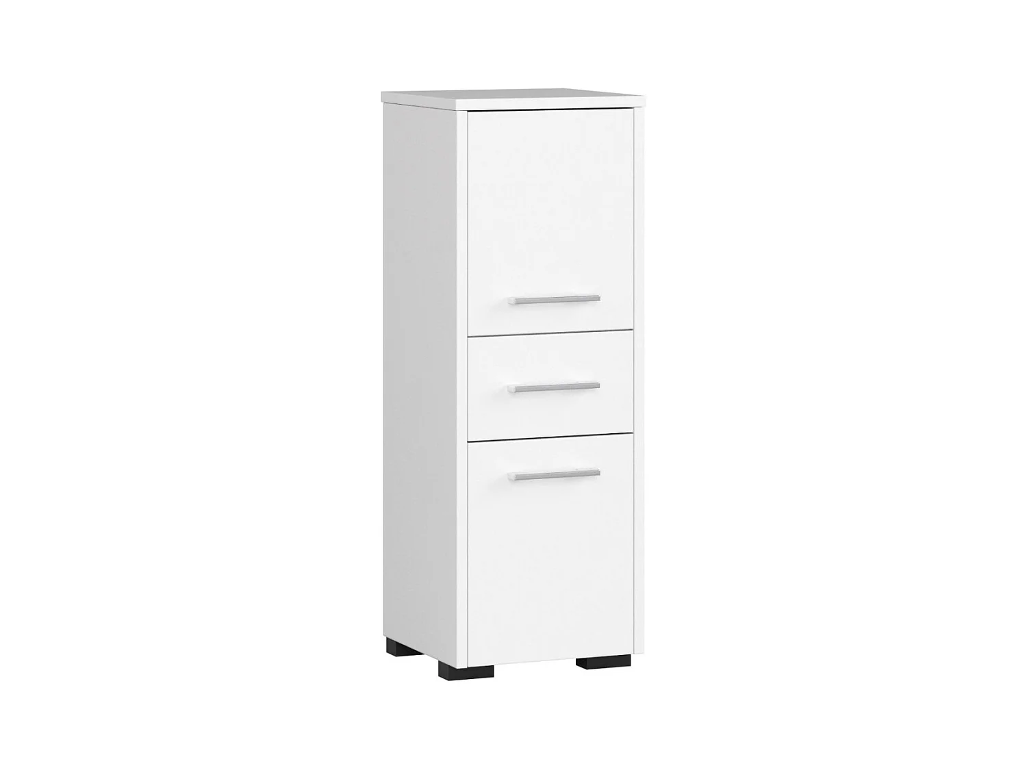 Colonne salle de bains AKORD FIN Blanche 30 cm 2 portes 1 tiroir façade Blanche 3 étagères 30x30x85 cm