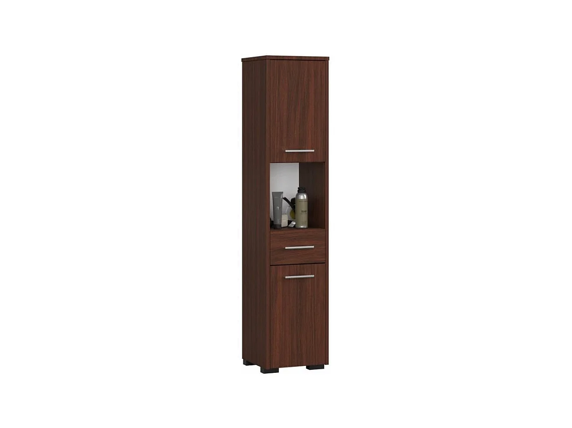 Colonna da bagno AKORD FIN Wengé 30 cm 2 ante 1 cassetto 30x30x140 cm
