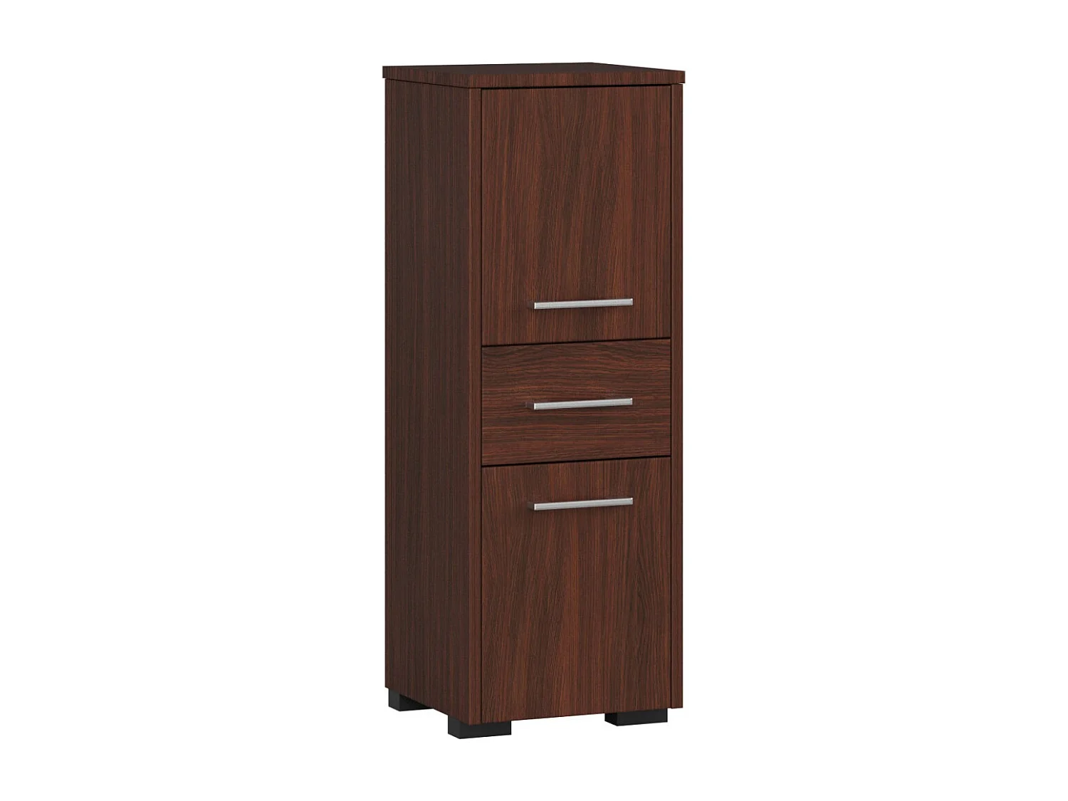 Colonne salle de bains AKORD FIN Wengé 30 cm 2 portes 1 tiroir façade Wengé 3 étagères 30x30x85 cm