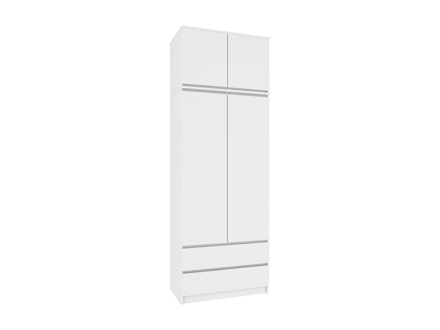 Surmeuble pour armoire AKORD S90 Blanc 90 cm 2 portes façade Blanche 2 étagères 90x51x55 cm
