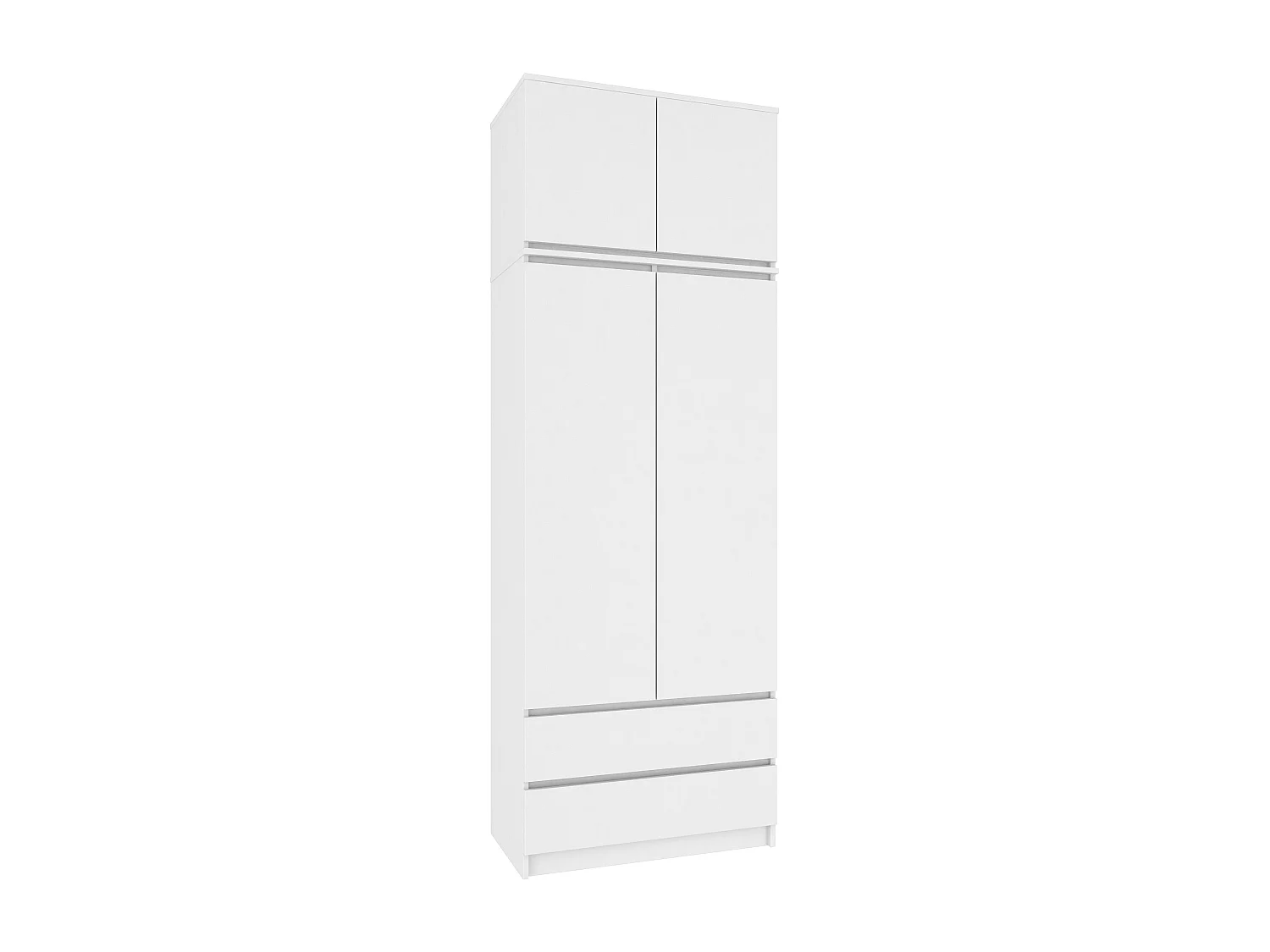 Surmeuble pour armoire AKORD S90 Blanc 90 cm 2 portes façade Blanche 2 étagères 90x51x55 cm