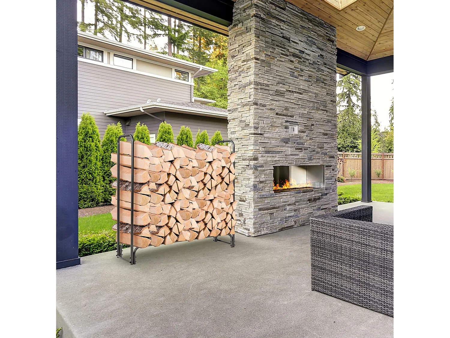 Kaminholzregal Aussen Metall