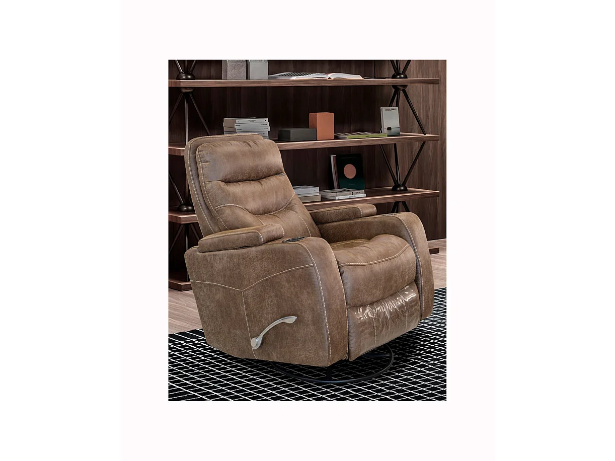Fauteuil relax Mondivi L/Fonction relax/Revêtement tissu/Marron