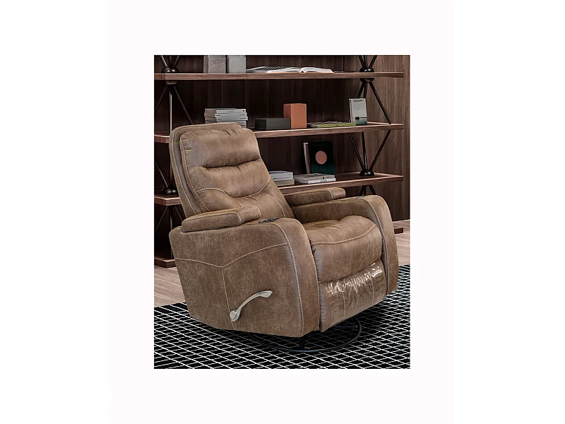 Fauteuil relax Mondivi L/Fonction relax/Revêtement tissu/Marron