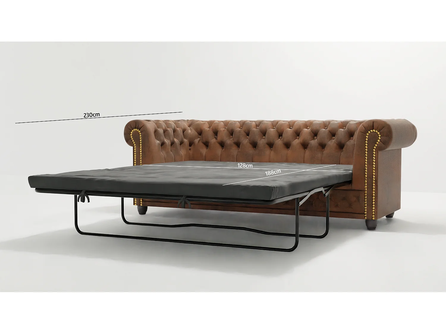 Chesterfield Selena Polstergarnitur mit Schlaffunktion 3+2+1 Vintage Optik Microfaser