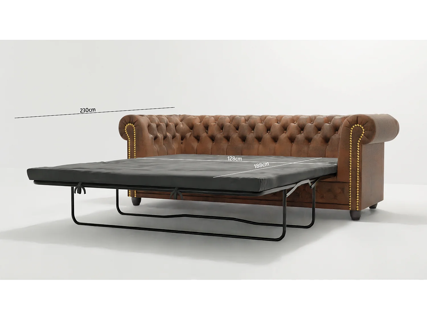 Chesterfield Selena Polstergarnitur mit Schlaffunktion 3+2+1 Vintage Optik Microfaser