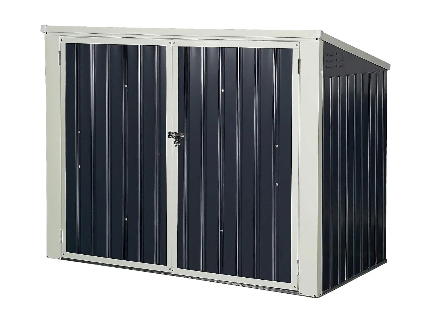 Mülltonnenbox für 2 Mülltonnen, 240 L pro Tonne, Müllbox Müllhaus Gartenbox Stahl, Gerätebox abschließbar wetterfest