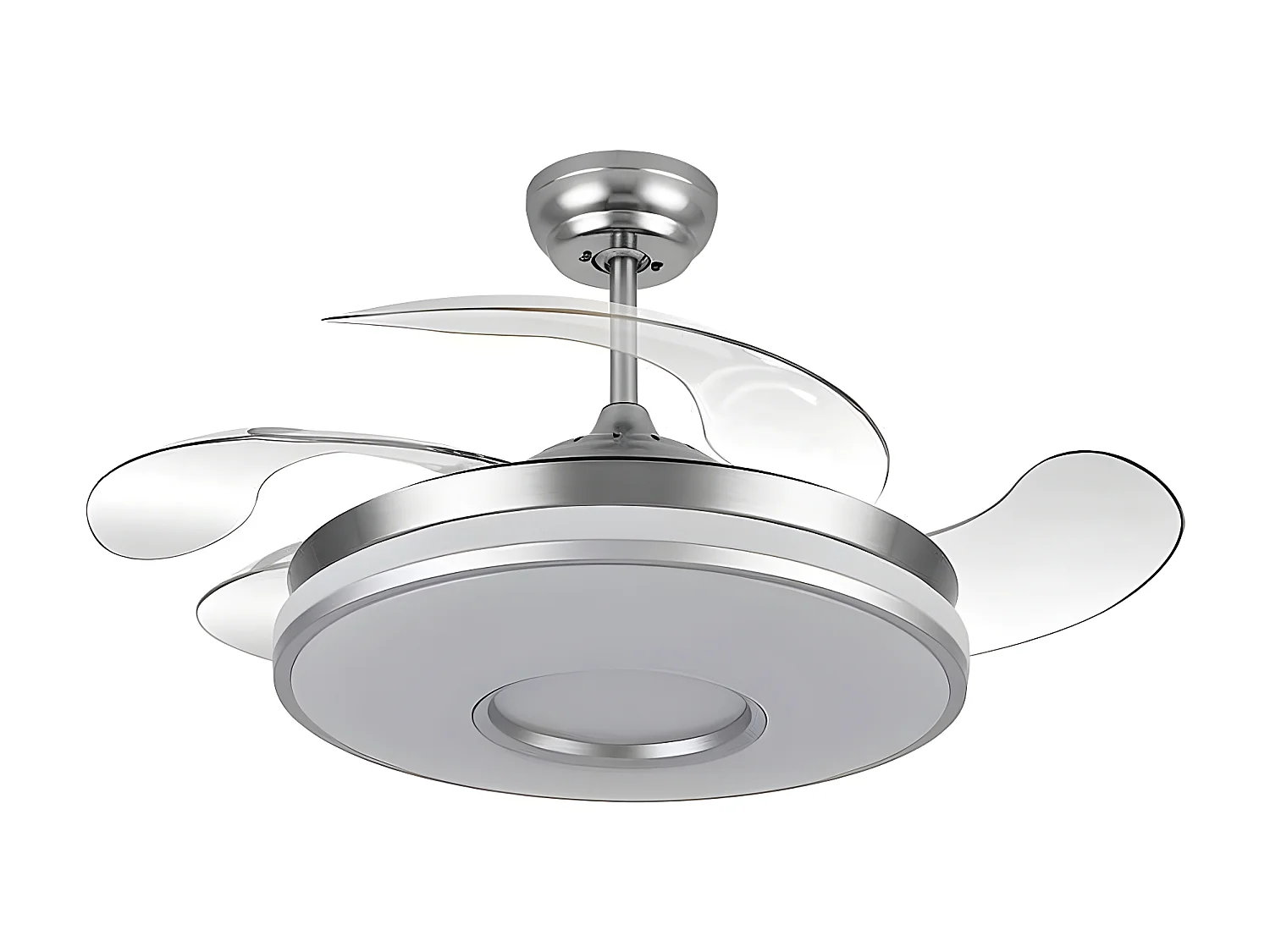 Ventilateur DC DANI L nickel led intégré CCT et mémoire de couleur Fabrilamp