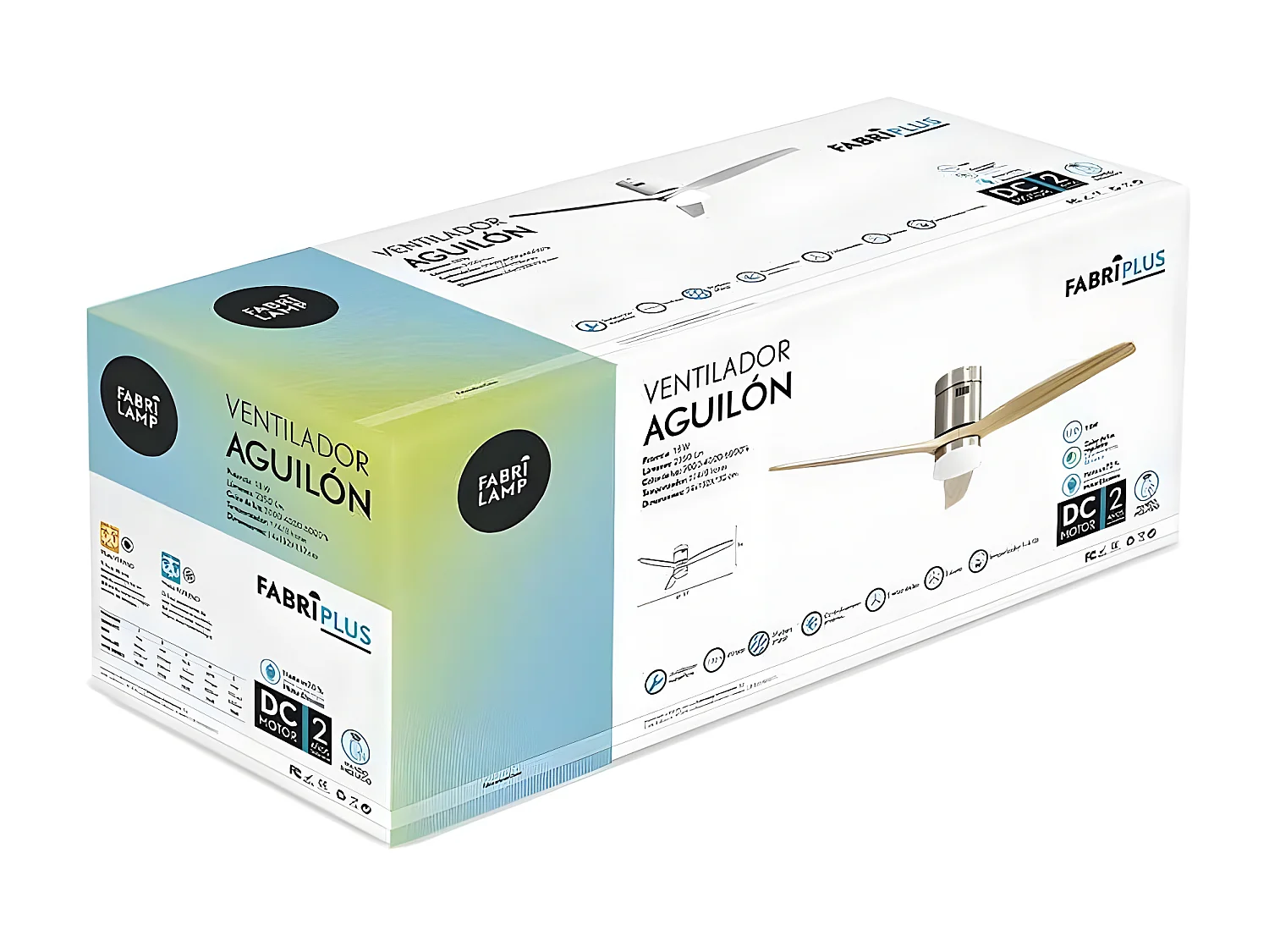 Ventilador Dc Aguilon Niquel Haya Led Con Memoria De Color