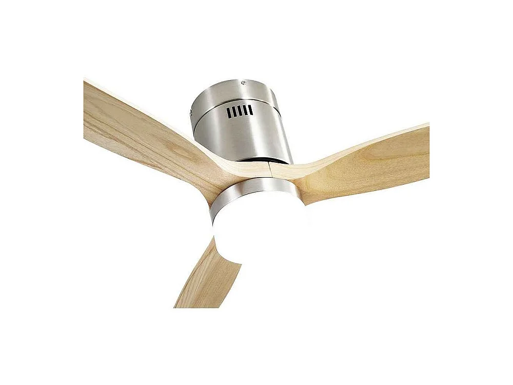 Moderner Nickel-Deckenventilator mit LED-Licht und Fernbedienung - Aguilon DC Ventilator mit 6 Geschwindigkeiten und Farbgedächtnis
