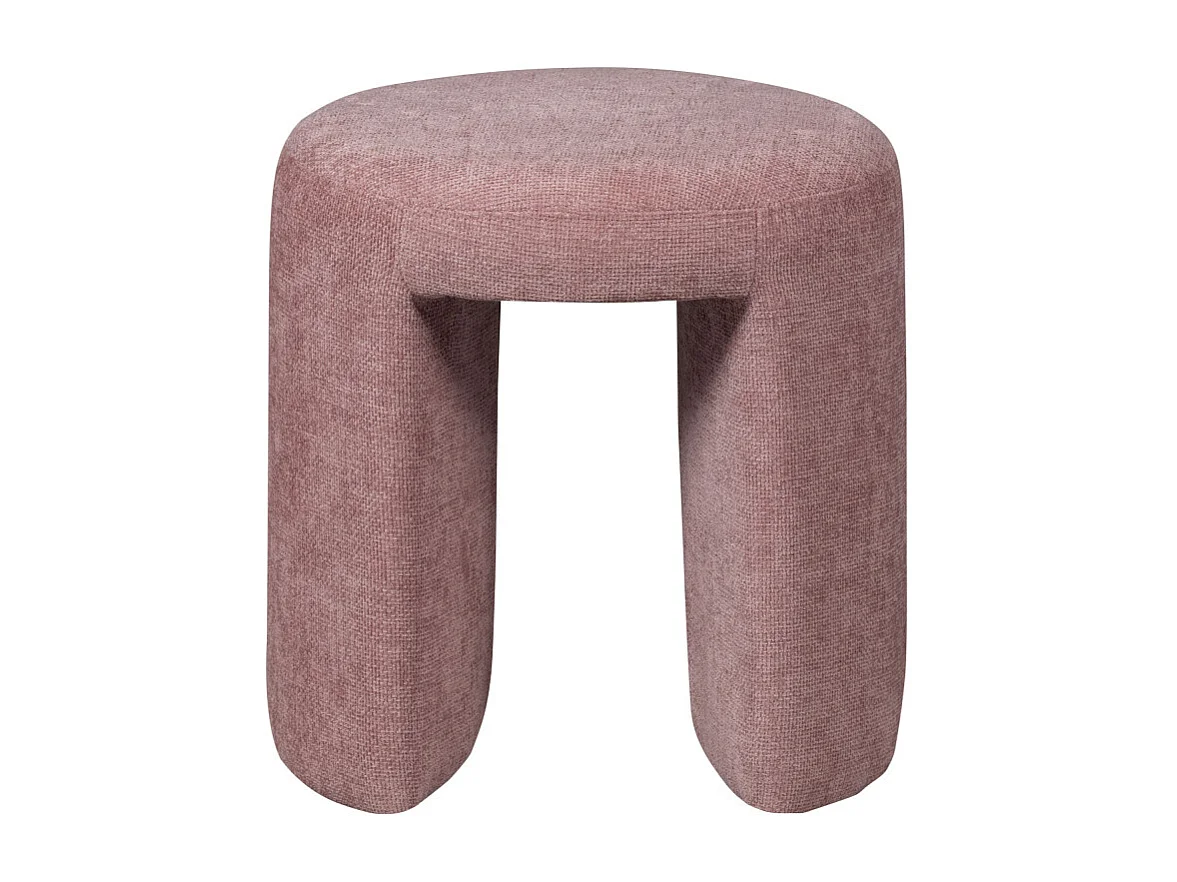 Charlie - Pouf rond en tissu ø45cm - Rose