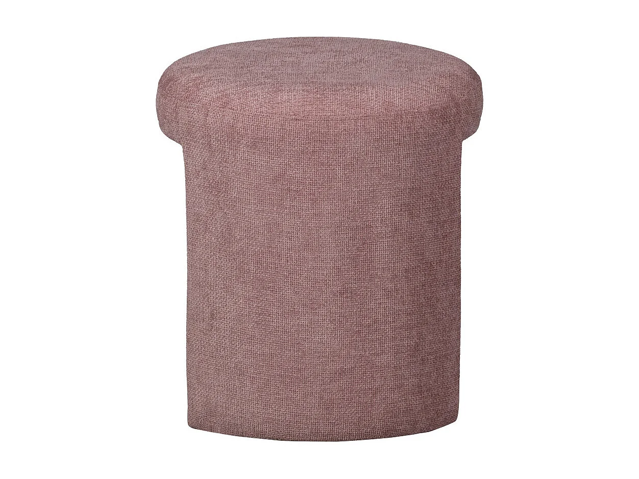 Charlie - Pouf rond en tissu ø45cm - Rose
