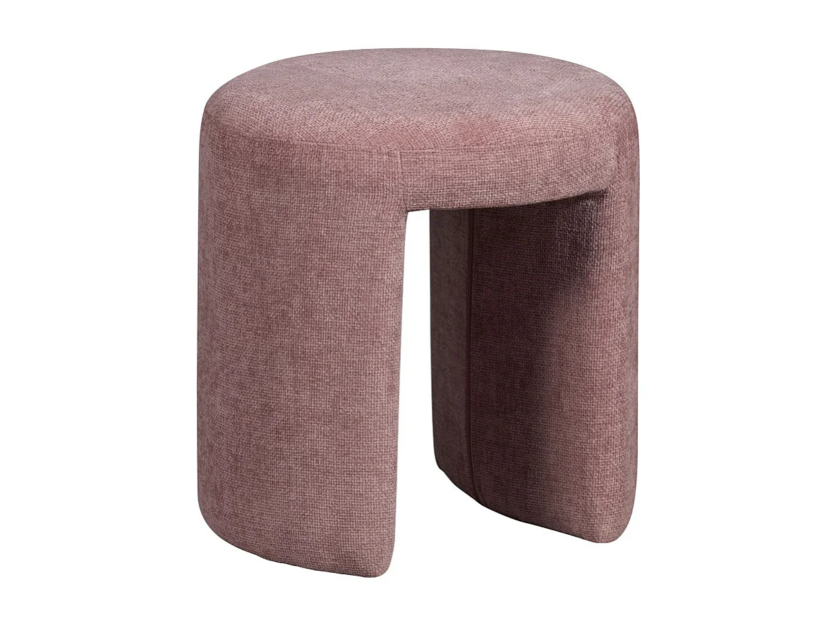 Charlie - Pouf rond en tissu ø45cm - Rose