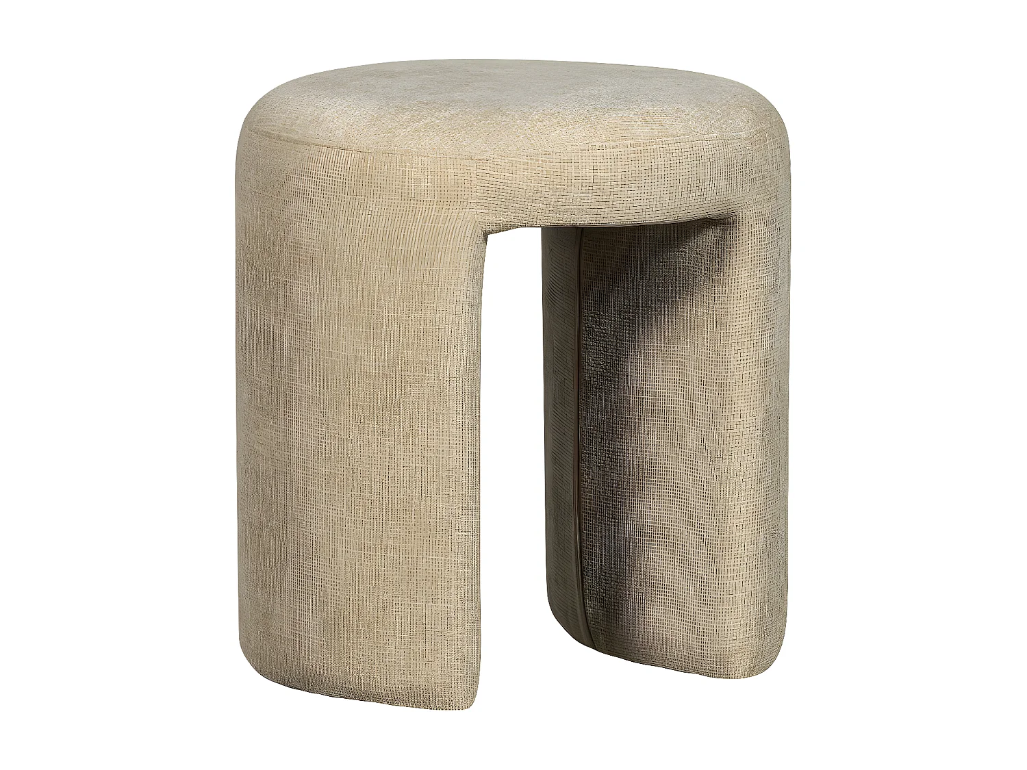 Charlie - Pouf rond en tissu ø45cm - Beige