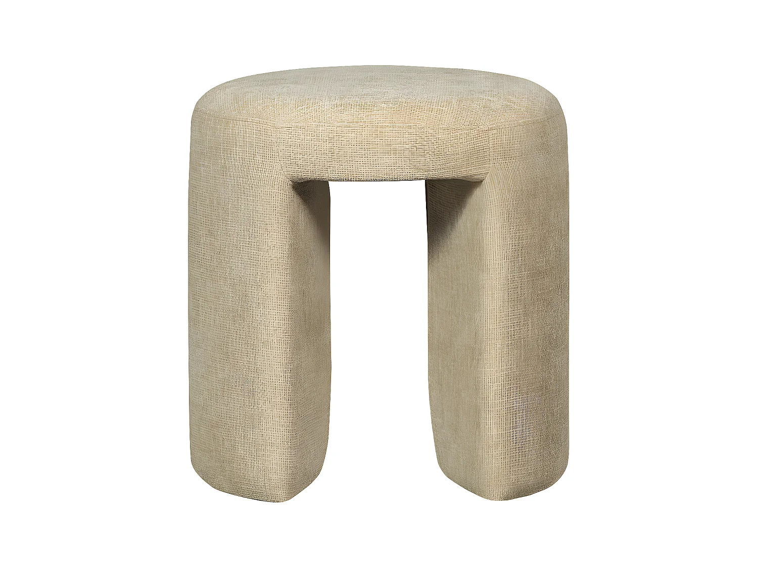 Charlie - Pouf rond en tissu ø45cm - Beige