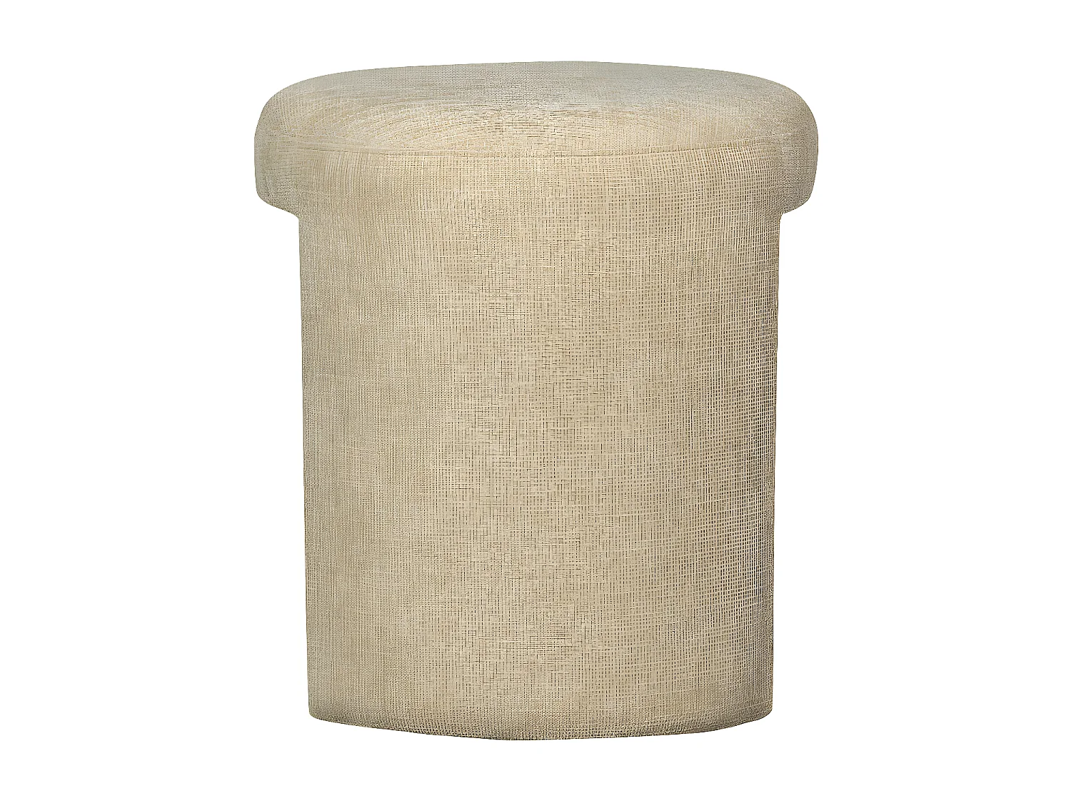 Charlie - Pouf rond en tissu ø45cm - Beige