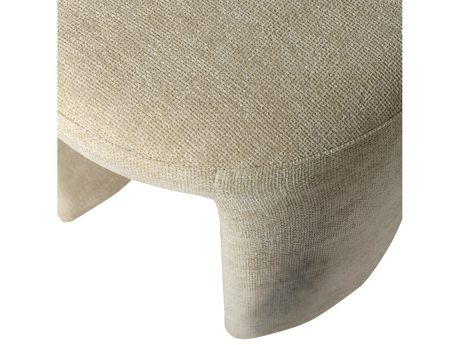 Charlie - Pouf rond en tissu ø45cm - Beige