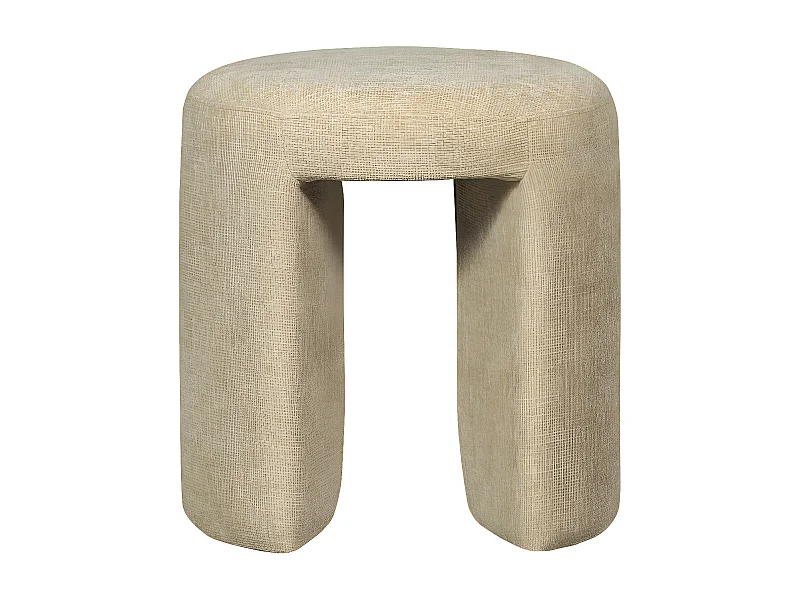 Charlie - Pouf rond en tissu ø45cm - Beige