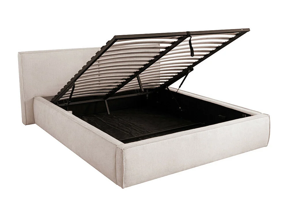 Liberia - Lit coffre en tissu 140x190 cm - Écru