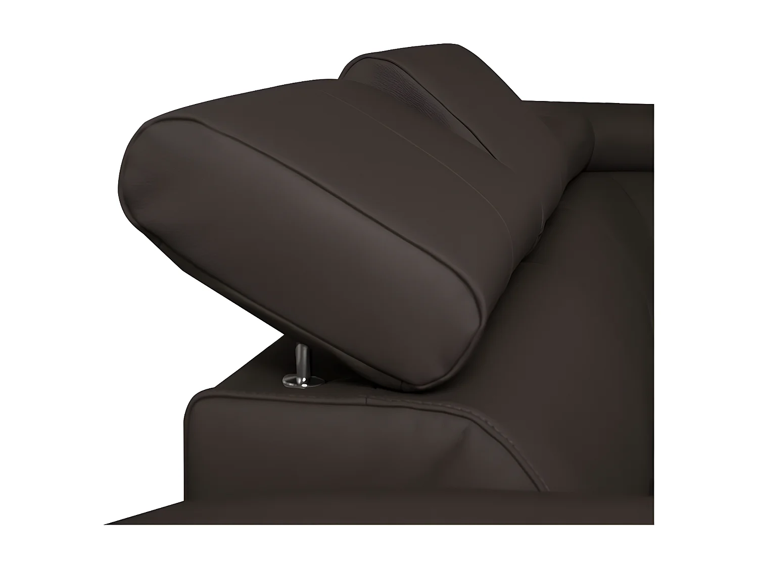 Canapé d'angle convertible en cuir italien de luxe 5 places ASTORIA, chocolat, angle droit