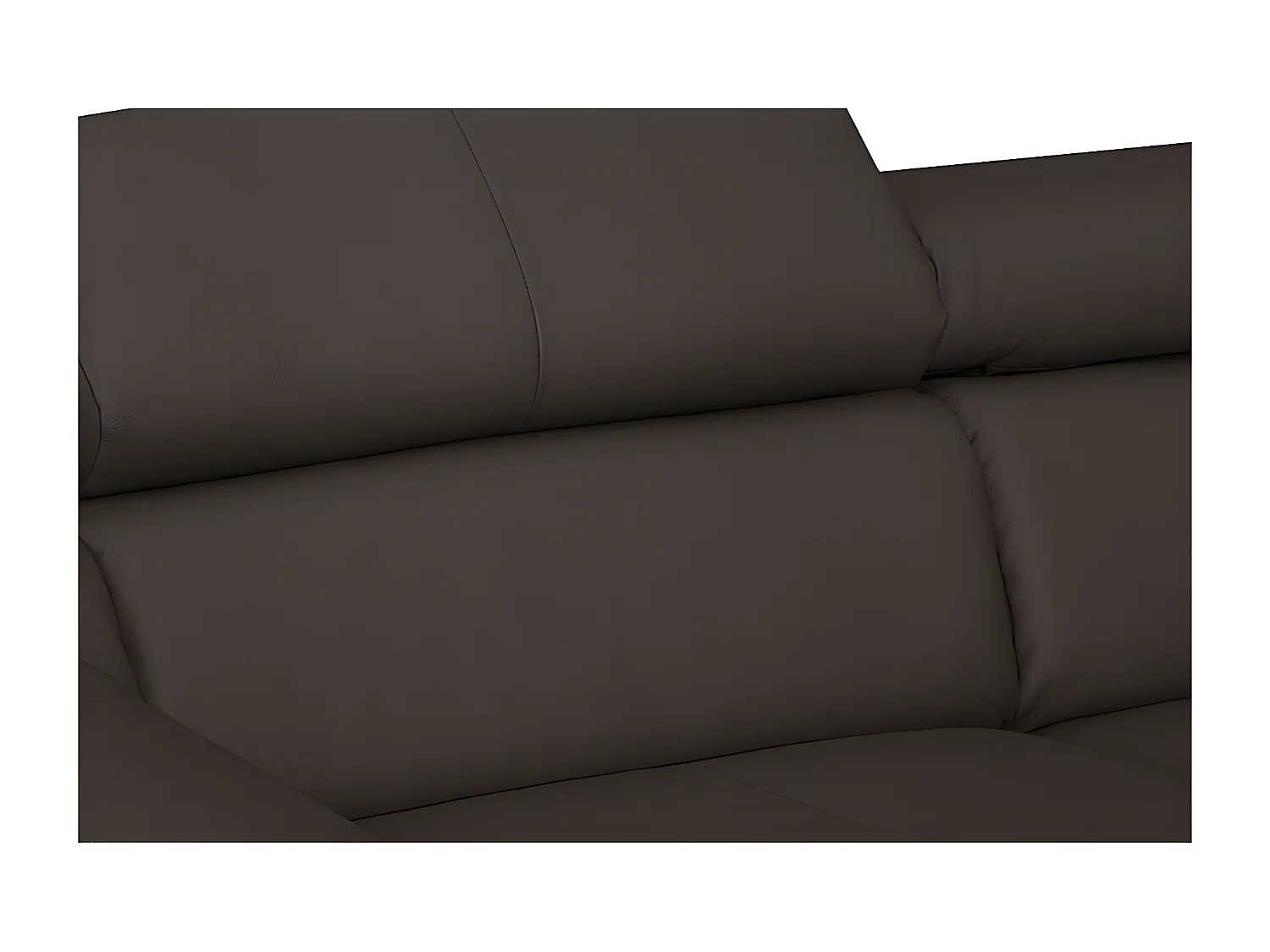 Canapé d'angle convertible en cuir italien de luxe 5 places ASTORIA, chocolat, angle droit