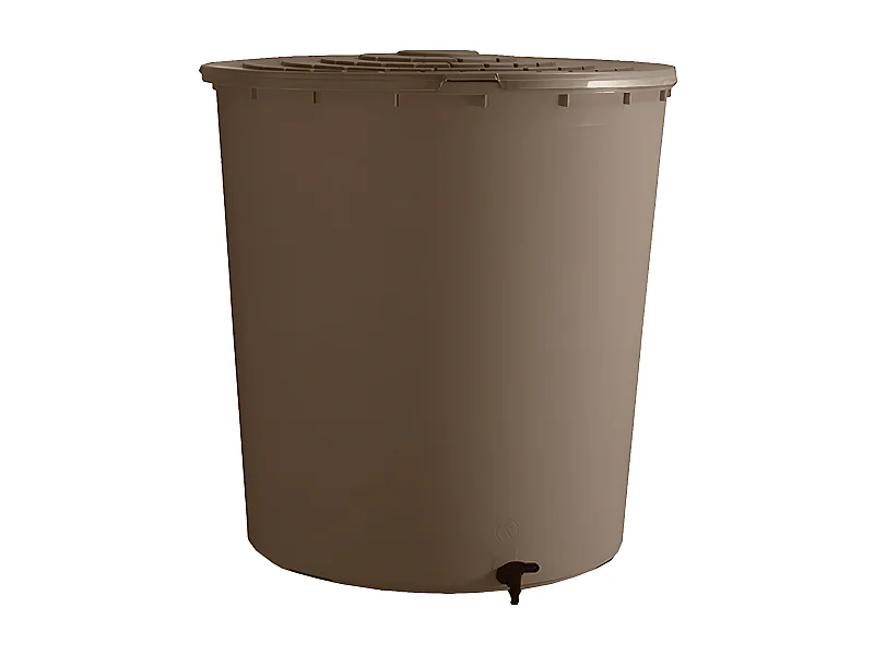 Regenwassersammler "UBUD" 200L in Maulwurfsfarbe aus Harz für den Garten
