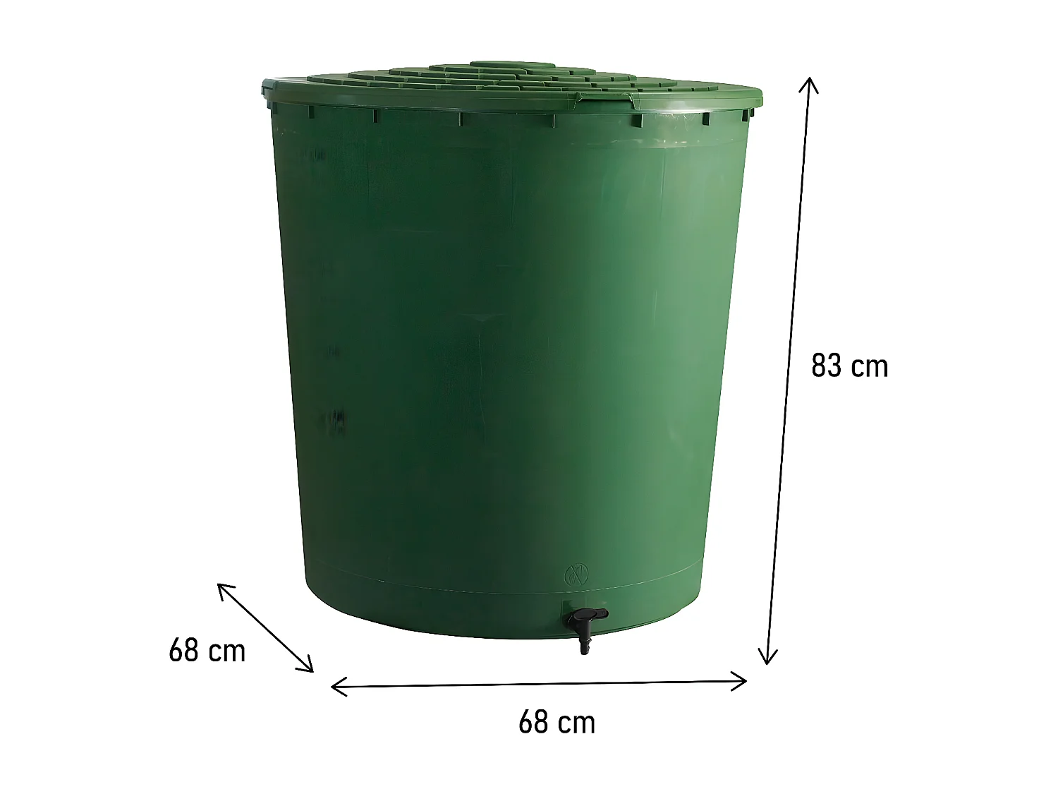 Recuperador de água "UBUD" de 200L em resina para jardim - Verde