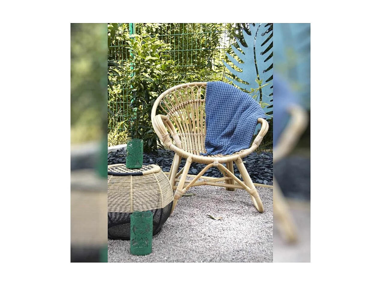 Photophores ronds verts feuilles tropicales métal (Lot de 2)