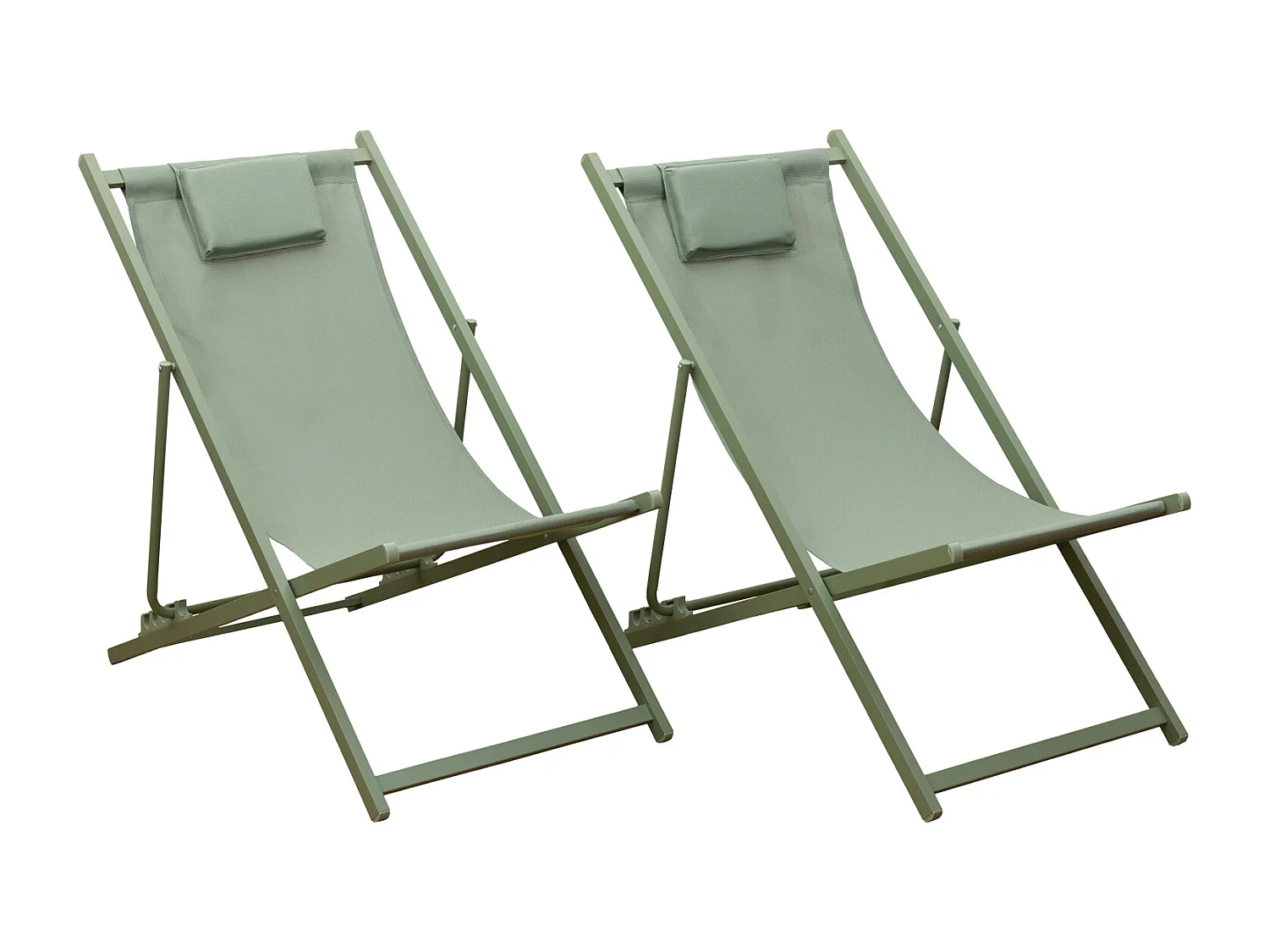 Set van 2 CYPRUS stoelen - saliegroen textilene / saliegroen structuur