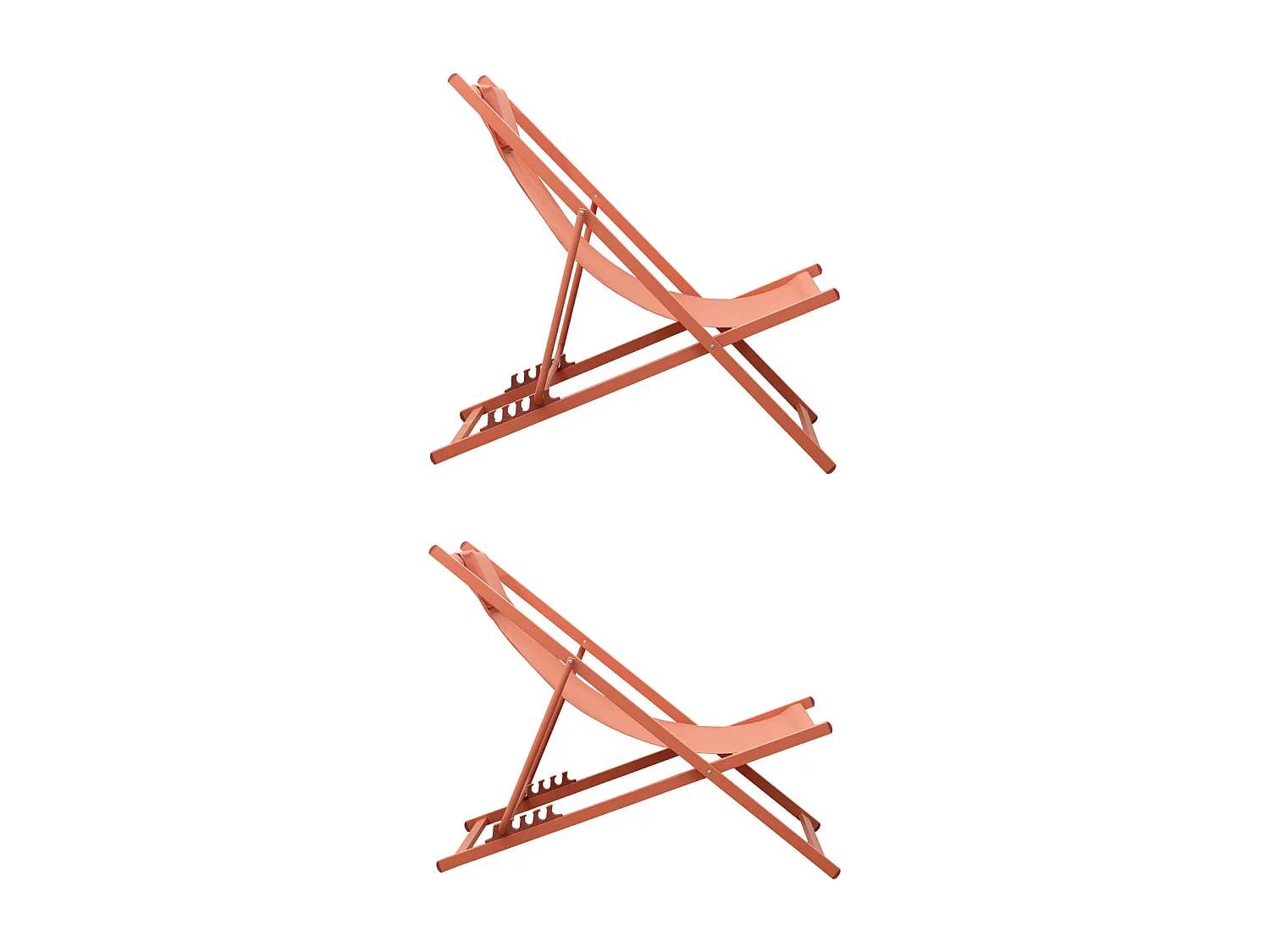 Lot de 2 chiliennes CYPRUS - textilène terracotta/structure terracotta - HAPPY GARDEN