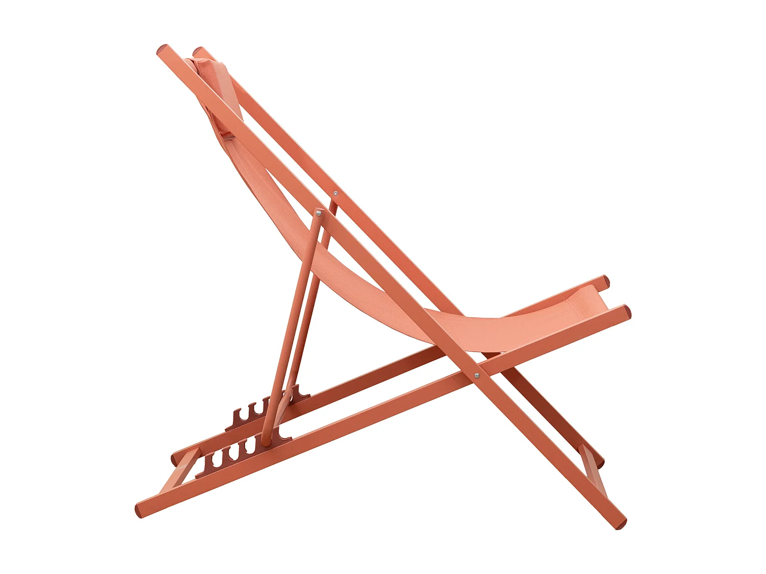 Lot de 2 chiliennes CYPRUS - textilène terracotta/structure terracotta - HAPPY GARDEN