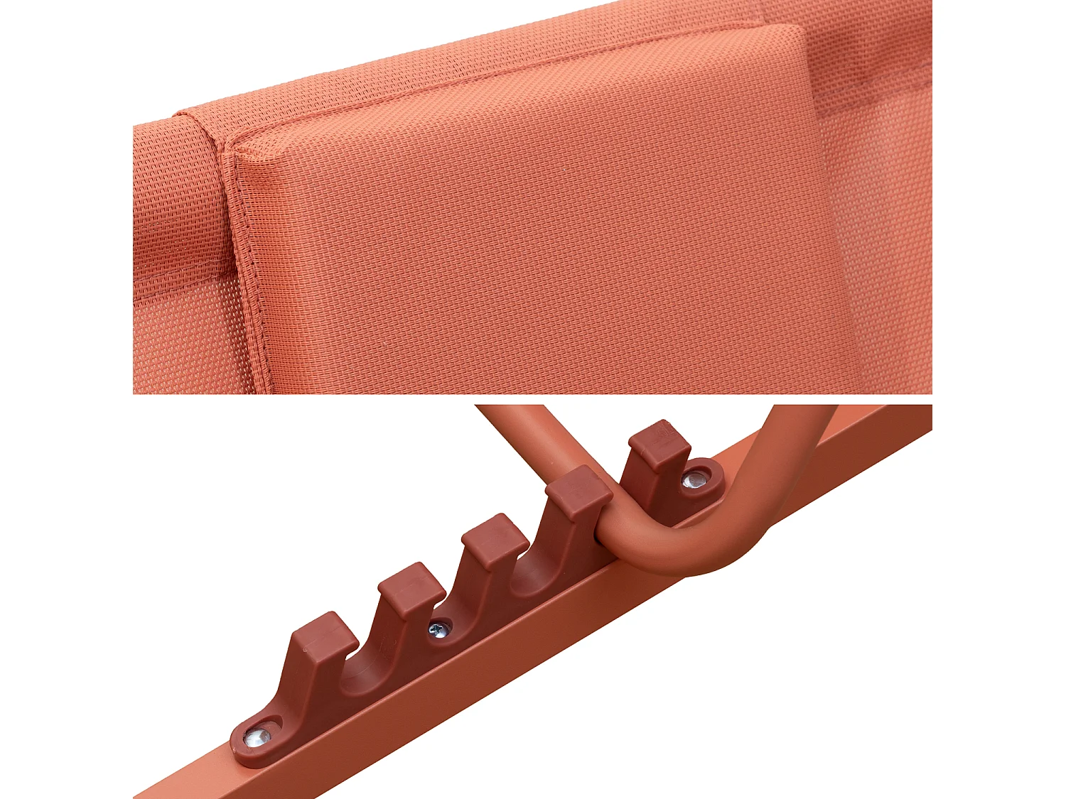 Lot de 2 chiliennes CYPRUS - textilène terracotta/structure terracotta - HAPPY GARDEN