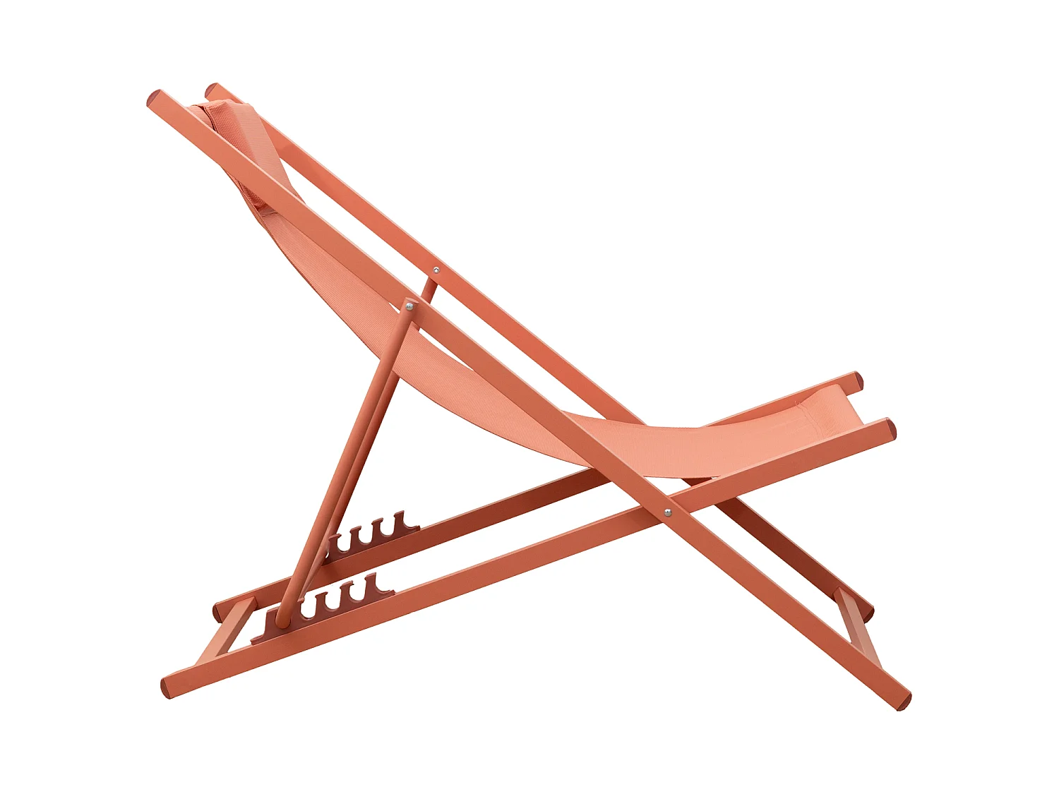 Lot de 2 chiliennes CYPRUS - textilène terracotta/structure terracotta - HAPPY GARDEN