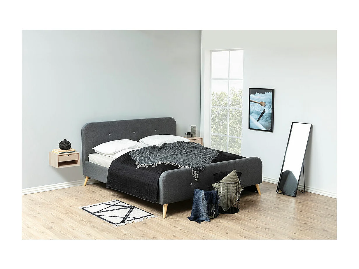 Chevet suspendu rectangulaire en bois 1 niche et 1 tiroir - CENTIOR