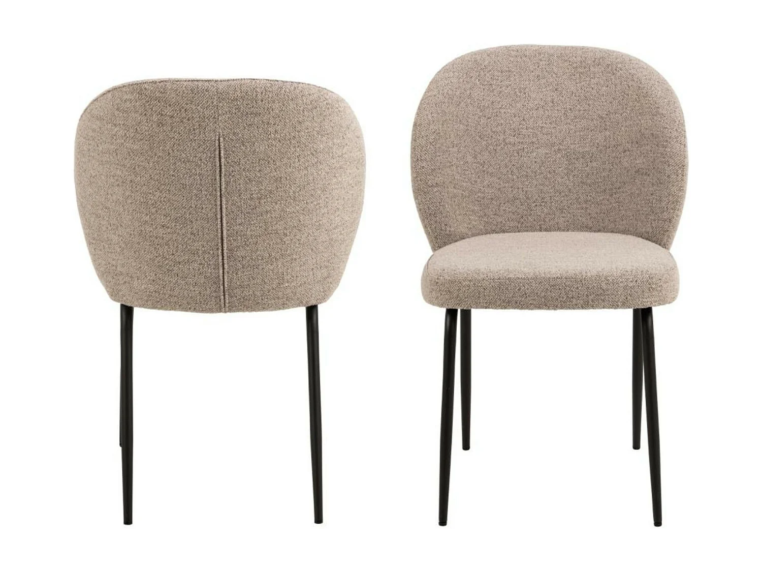 Chaise scandinave bouclette et pieds en métal noir (lot de 2) - PAMELA