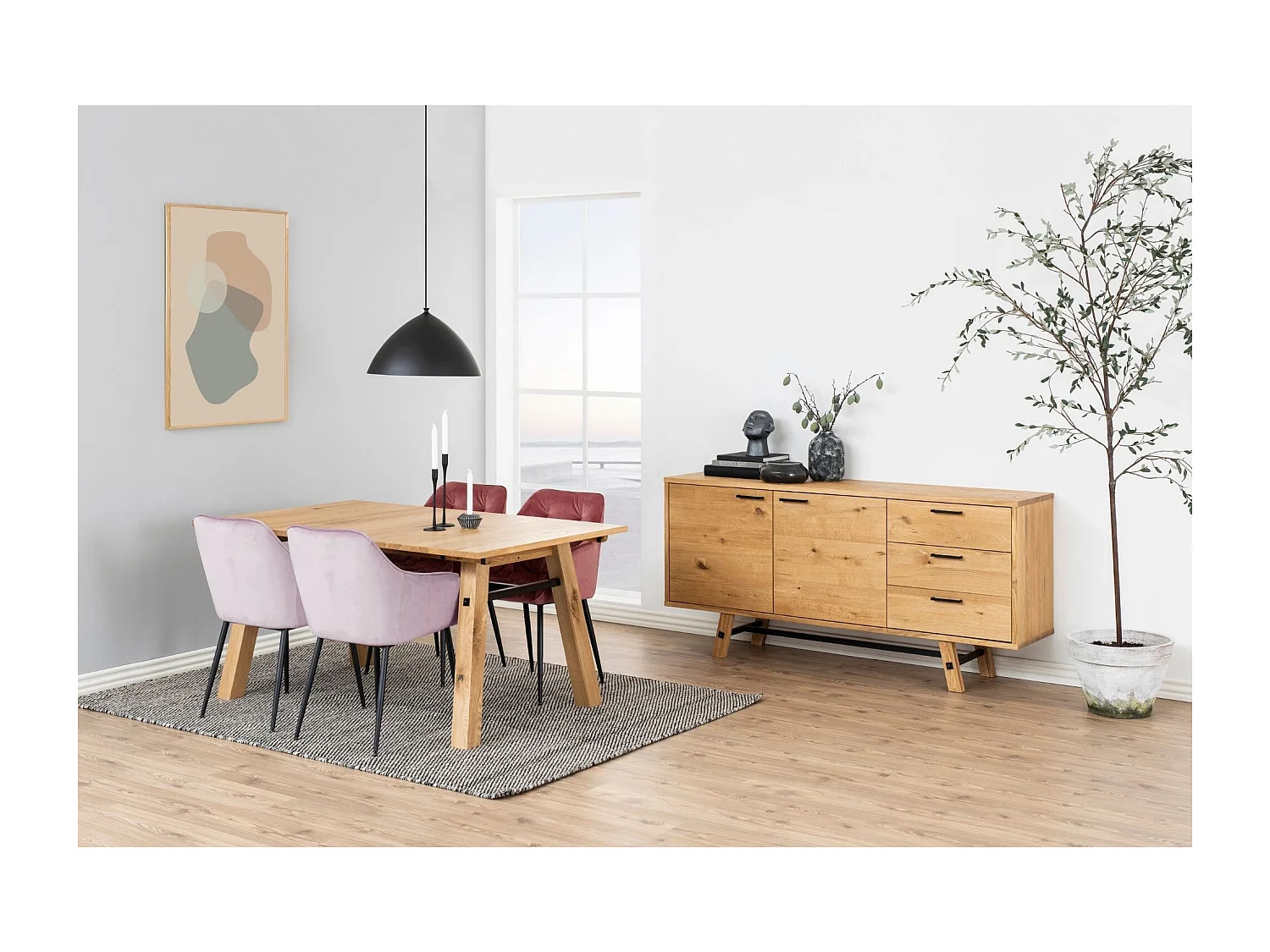 Fauteuil de salle à manger en velours et métal (lot de 2) - TERI