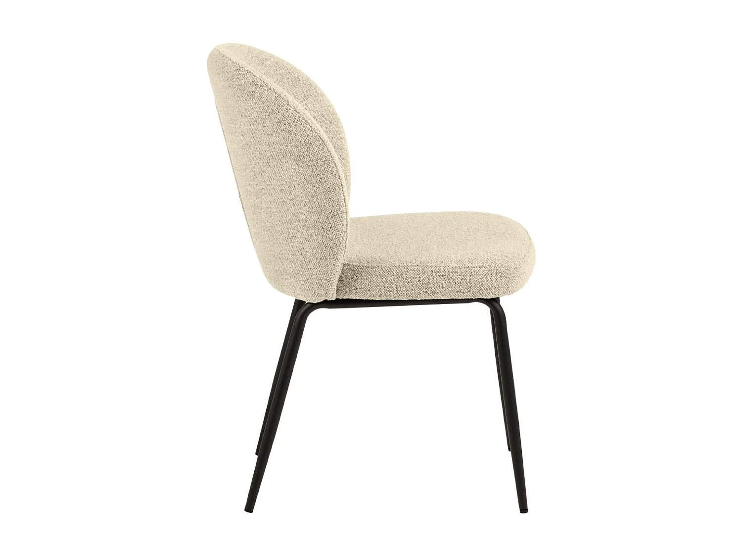 Chaise scandinave bouclette et pieds en métal noir (lot de 2) - PAMELA