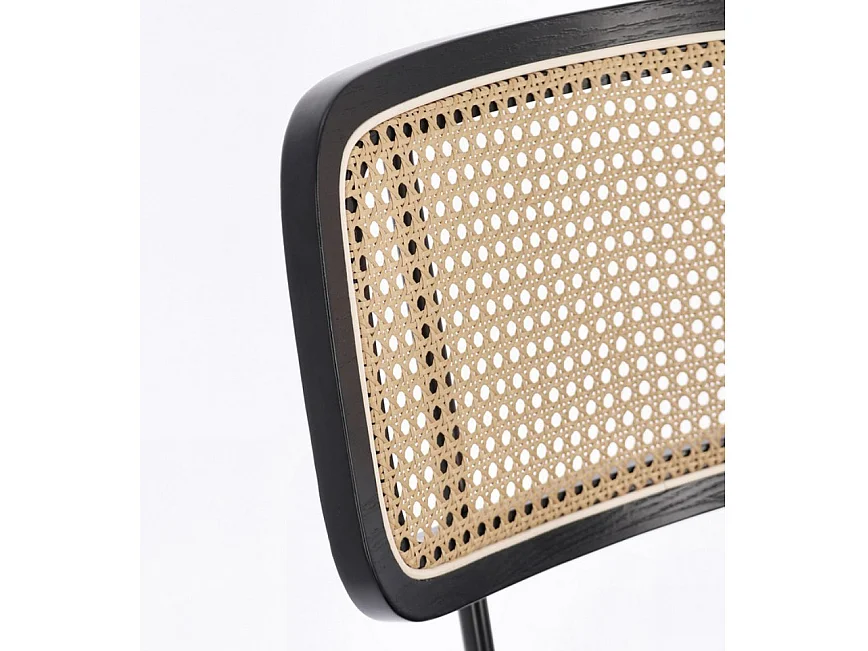 2 Vintage-Küchenstühle mit Rattan-Rückenlehne Glenna Bizzotto - Grau