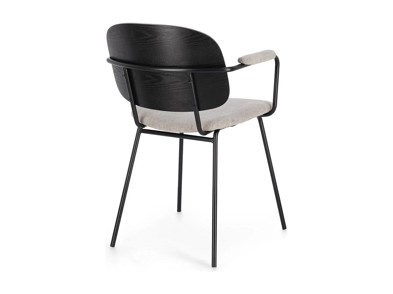 Lot de 2 chaises avec accoudoirs Serona - Élégance et confort au style rétro-Couleur Gris foncé/Naturel