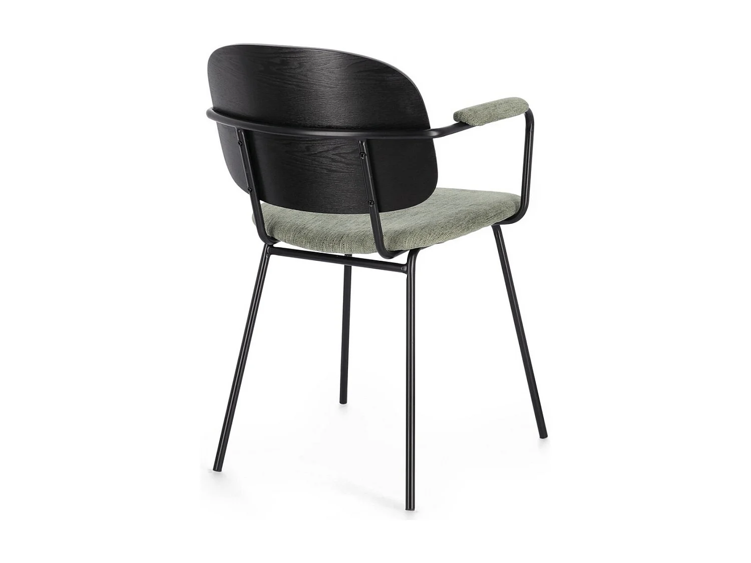 Lot de 2 chaises avec accoudoirs Serona - Élégance et confort au style rétro-Couleur Gris foncé/Vert