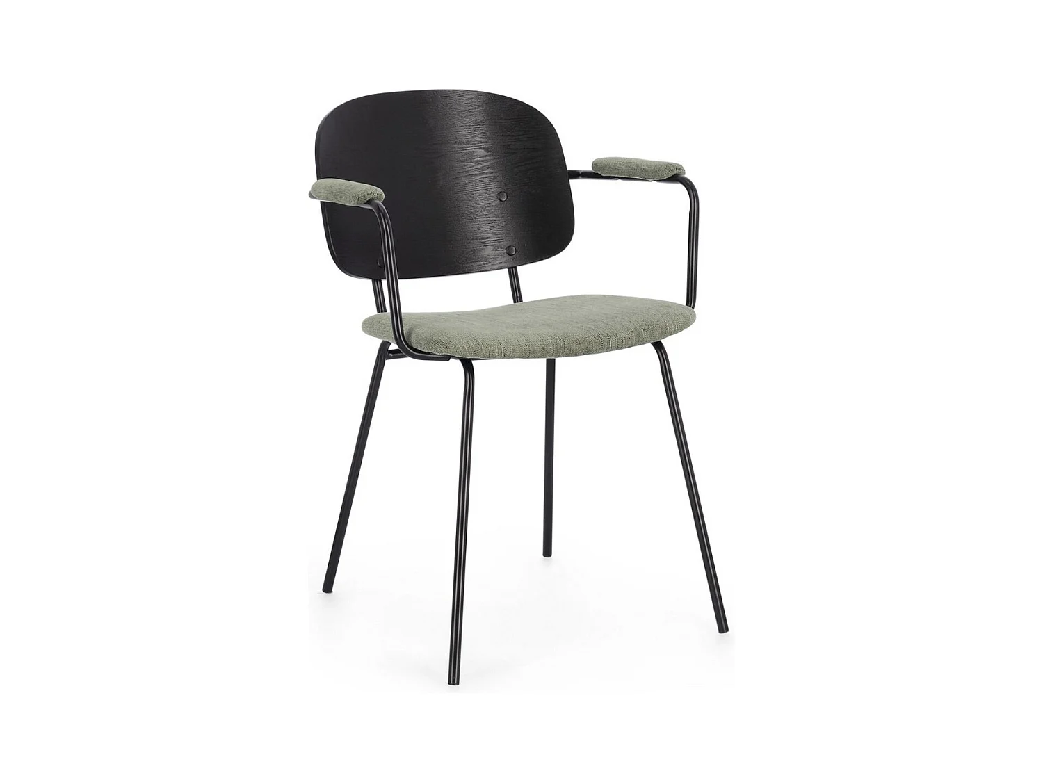 Lot de 2 chaises avec accoudoirs Serona - Élégance et confort au style rétro-Couleur Gris foncé/Vert