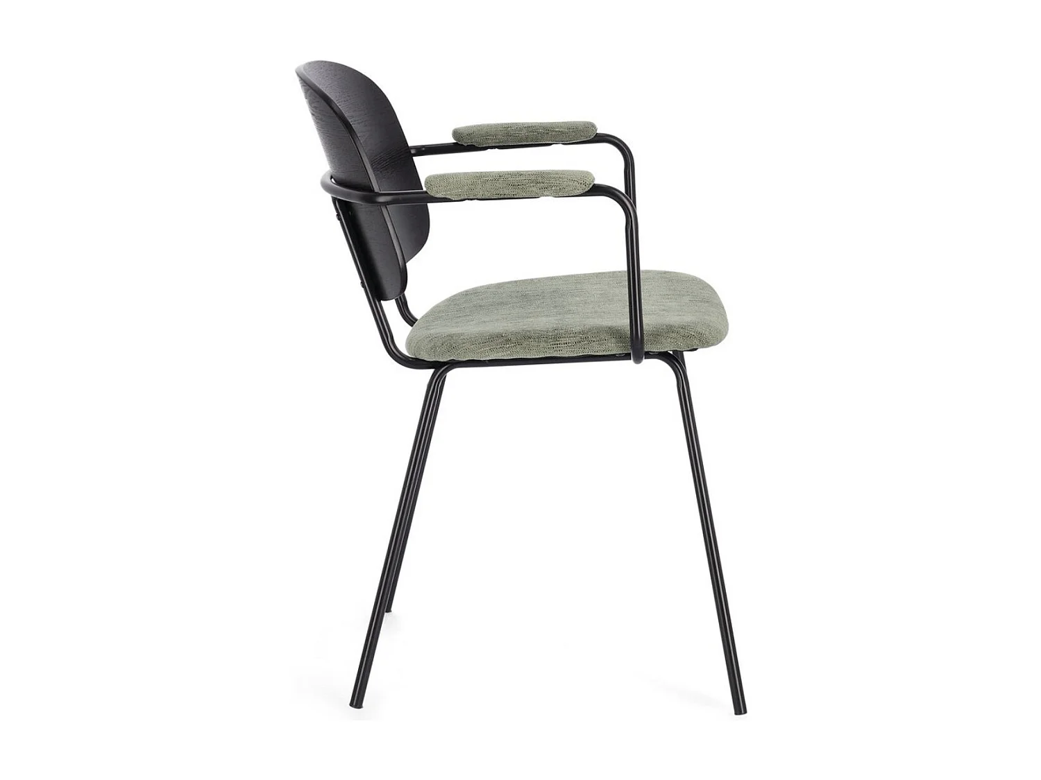 Conjunto de 2 sillas con reposabrazos Serona - Elegancia y confort en estilo retro-Color Gris oscuro/Verde