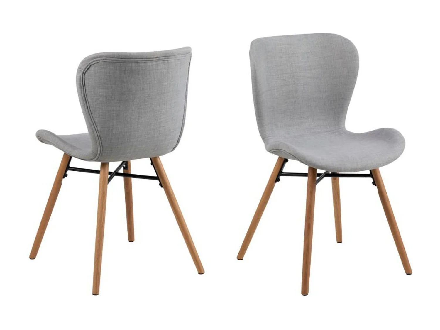 Chaises tissu et bois chêne (lot de 2) - MATILDA