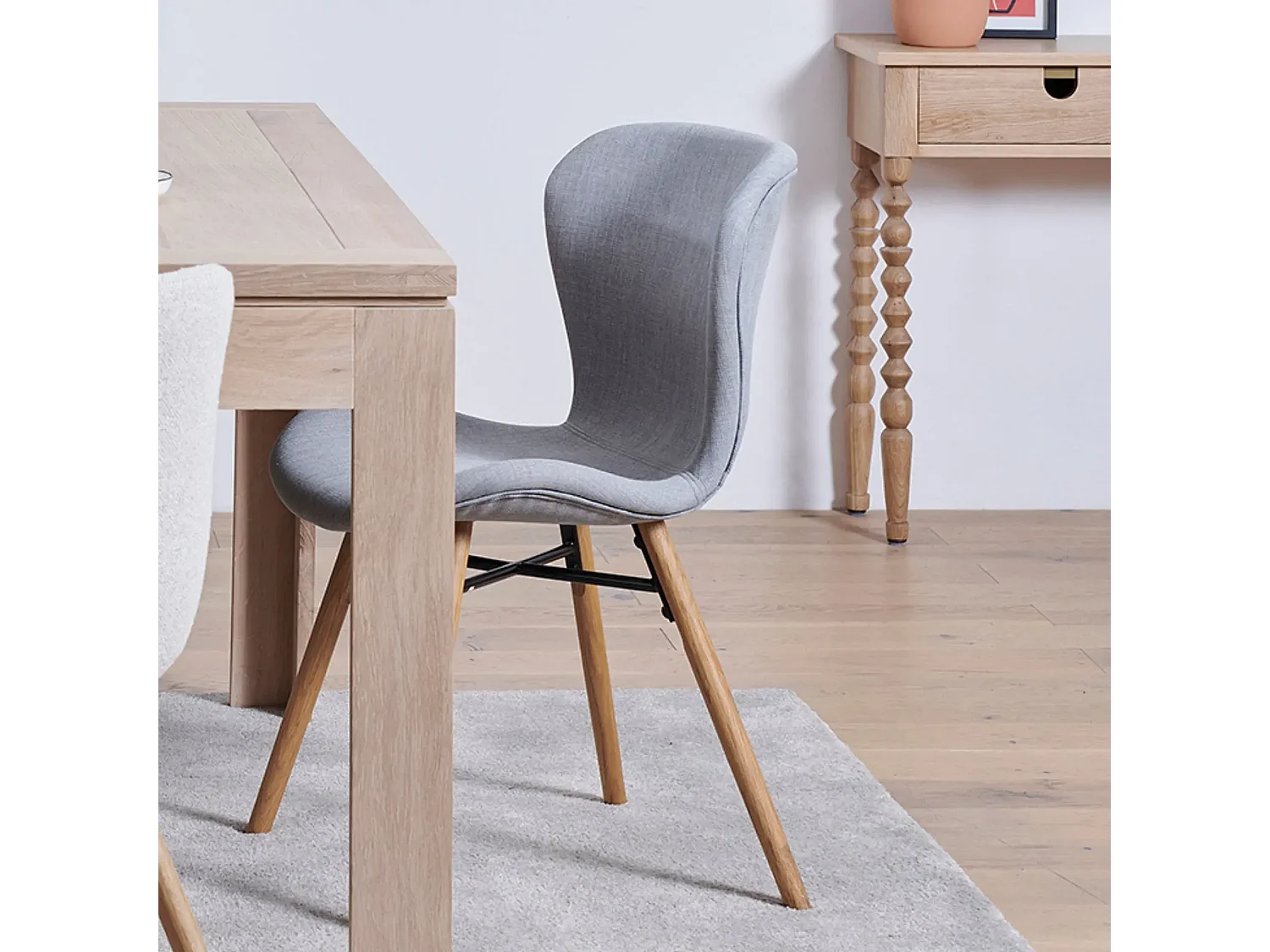 Chaises tissu et bois chêne (lot de 2) - MATILDA