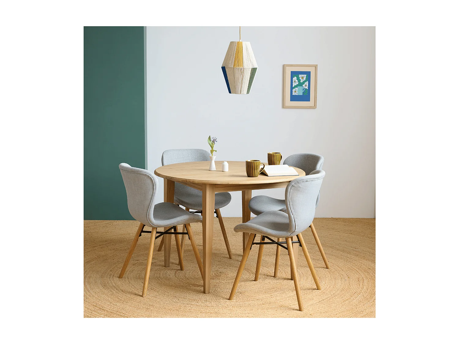 Chaises tissu et bois chêne (lot de 2) - MATILDA