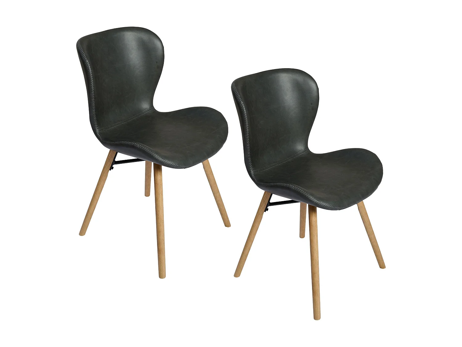 Chaises simili et bois (lot de 2) - MATILDA